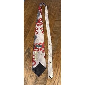 Grace Newburger Jazz Fest Silk Necktie Hand Finished Music Notes Watercolor